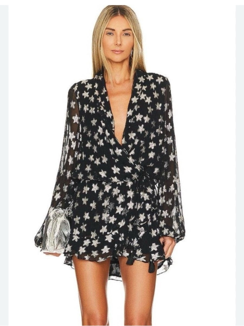 Rococo Sand Black Star-Print Mini Dress